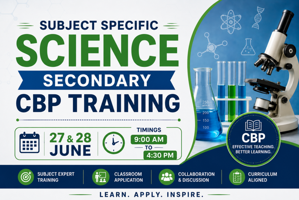 Subject Specific Science (Secondary) CBP Training 📅 Date: 27 & 28 June 2026